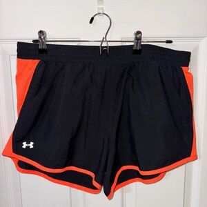 Under Armour Women's Black and Orange Shorts